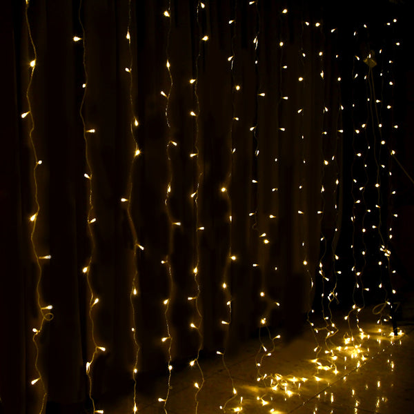  Christmas Lights 6Mx3M 600 LED Curtain Light Decorations Warm