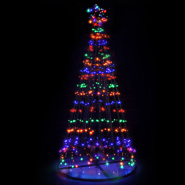  Jingle Jollys 2.1M LED Christmas Tree Lights Solar Xmas Multi Colour Optic Fiber