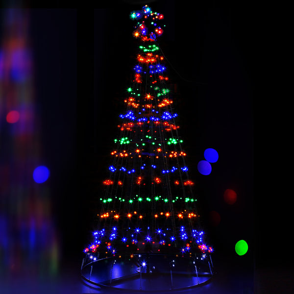  Jingle Jollys 2.1M LED Christmas Tree Lights Solar Xmas Multi Colour Optic Fiber