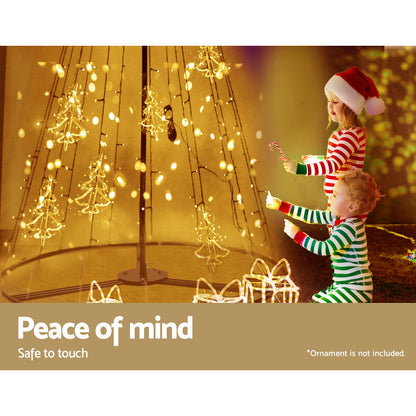 Jingle Jollys Christmas Tree LED Lights Solar-powered 2.1M 264 LED bulbs  Xmas Fibre Optic Warm, White
