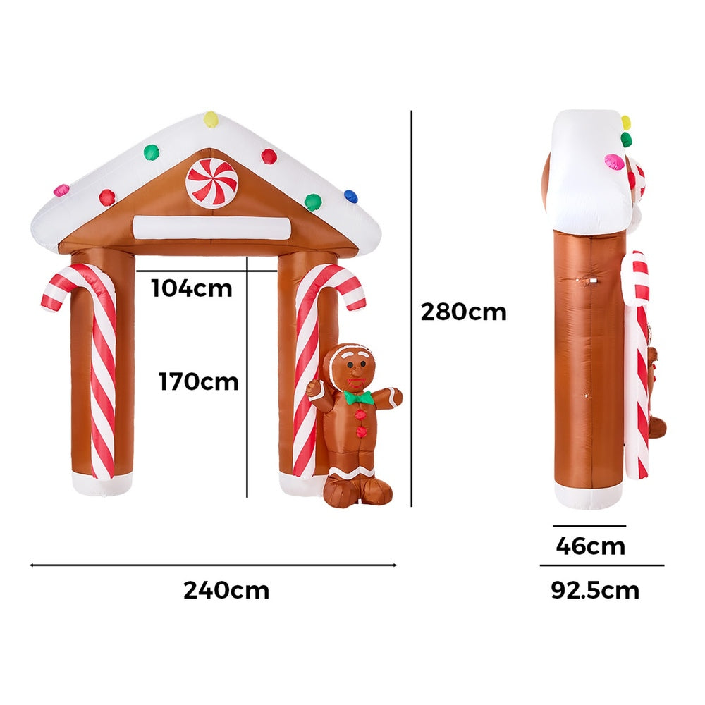 Christmas Inflatable Archway LED Lights 240x92.5x280cm