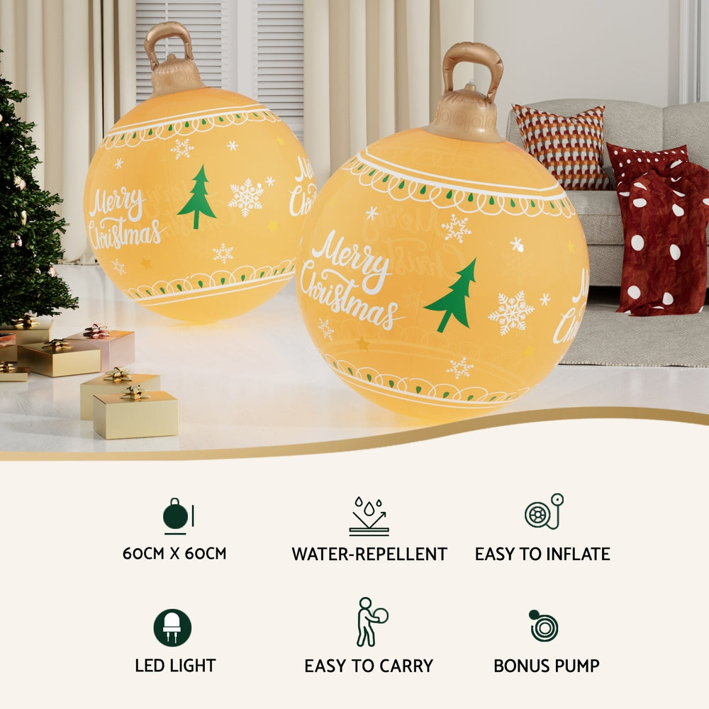 Christmas Inflatable Ball 60cm Led Illuminated Xmas Decoration
