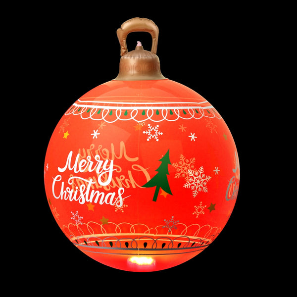  Christmas Inflatable Ball 60cm Led Illuminated Xmas Decoration Red