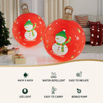 Christmas Inflatable Ball 60cm Illuminated Led Snowman Xmas Decor