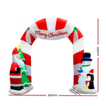 Jingle Jollys 3M Christmas Inflatable Archway with Santa Xmas Decor LED