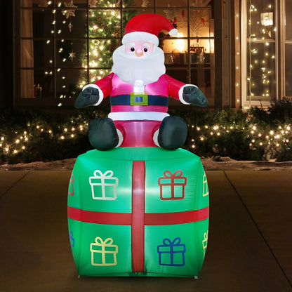 Christmas Inflatable Santa Gift Box 100x100x180cm