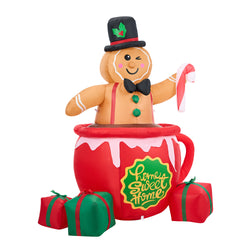  1.8M Christmas Inflatable Gingerbread Man with LED Lights