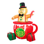 1.8M Christmas Inflatable Gingerbread Man with LED Lights