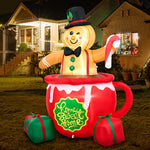 1.8M Christmas Inflatable Gingerbread Man with LED Lights