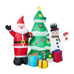 2.4M Set of 3 Christmas Inflatables with LED Lights Holiday Outdoor Decor