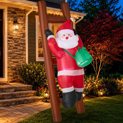 Christmas Inflatable Santa Ladder Light 84x82x244cm