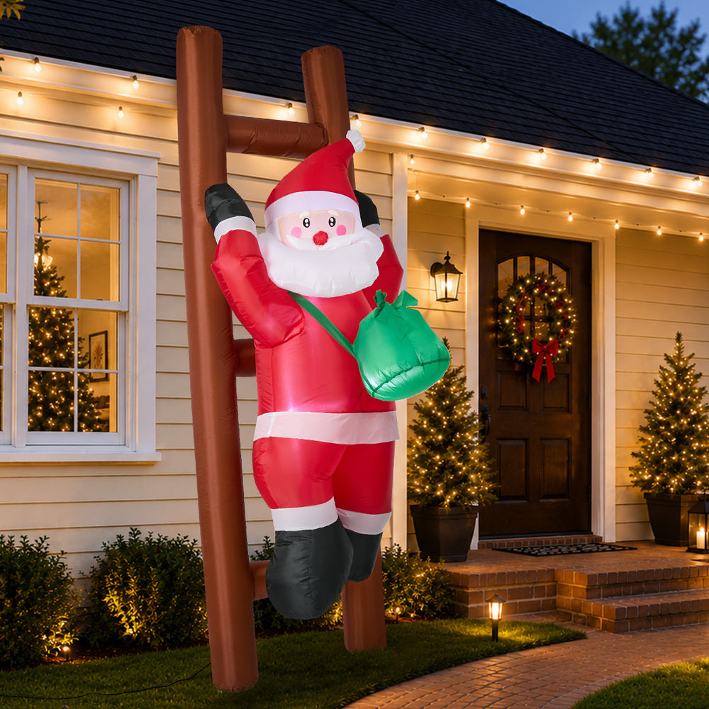 Christmas Inflatable Santa Ladder Light 84x82x244cm