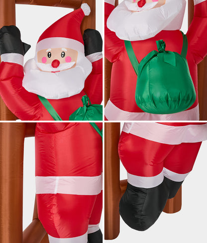 Christmas Inflatable Santa Ladder Light 84x82x244cm