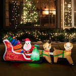 3M Christmas Inflatable Santa Claus Sleigh with Reindeers LED Lights