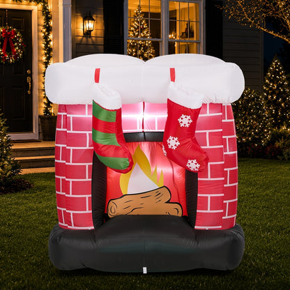 Christmas Inflatable Fireplace LED 135x78x150cm