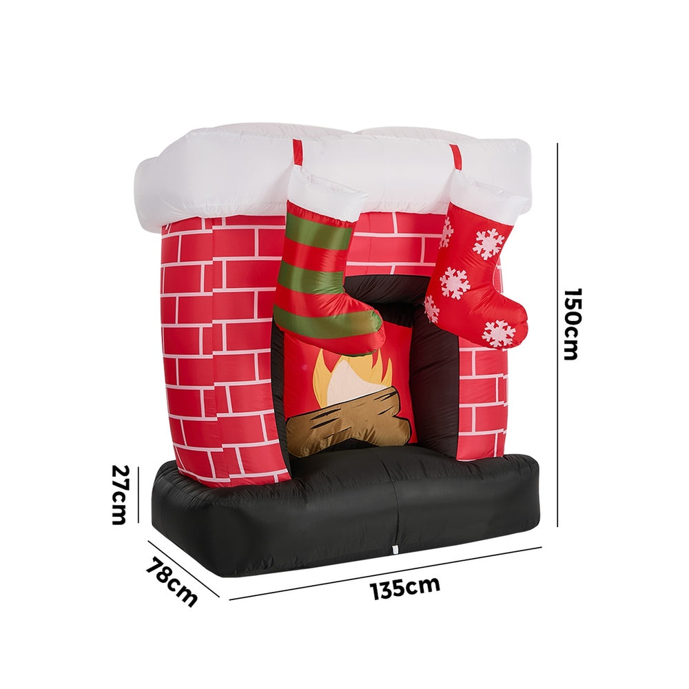 Christmas Inflatable Fireplace LED 135x78x150cm