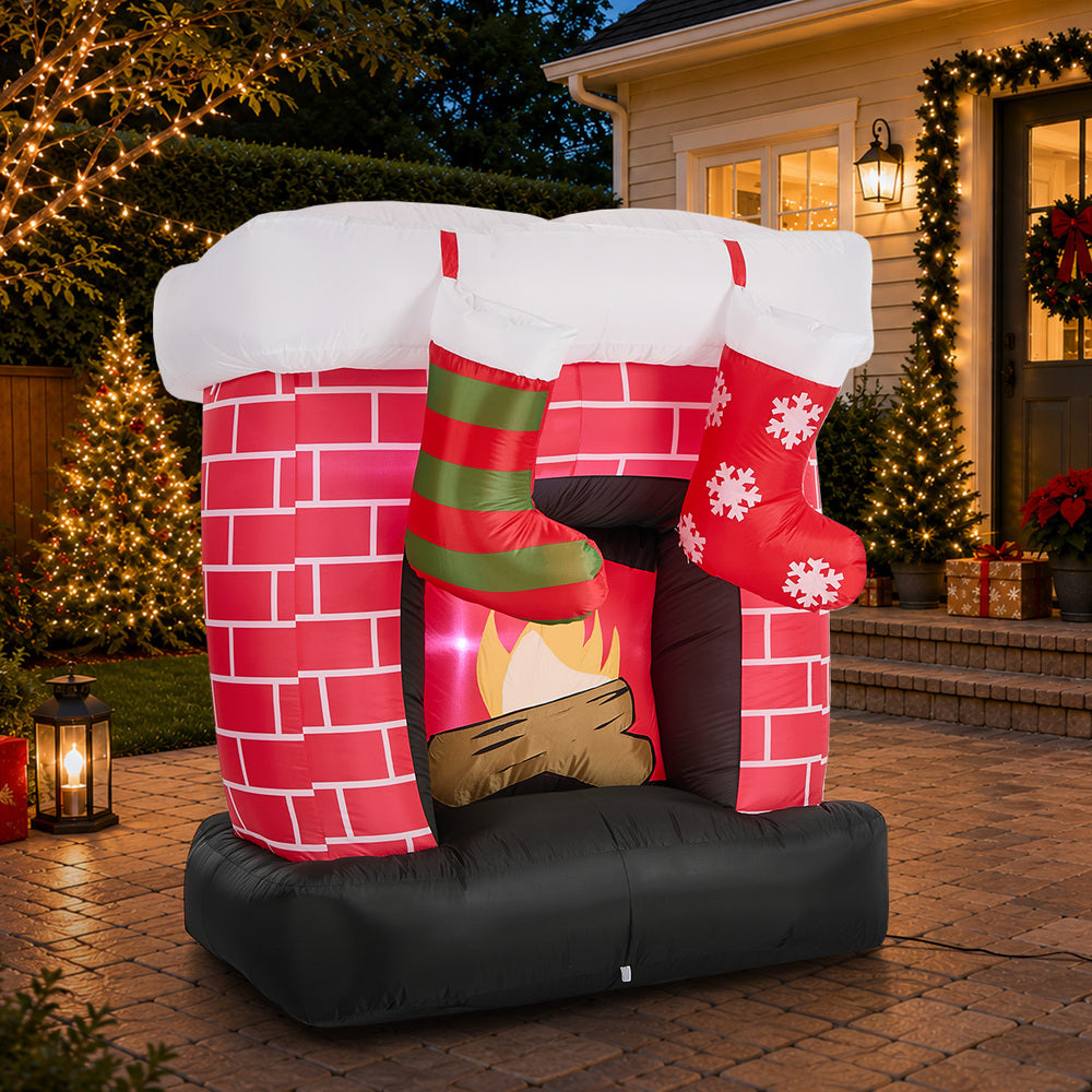 Christmas Inflatable Fireplace LED 135x78x150cm