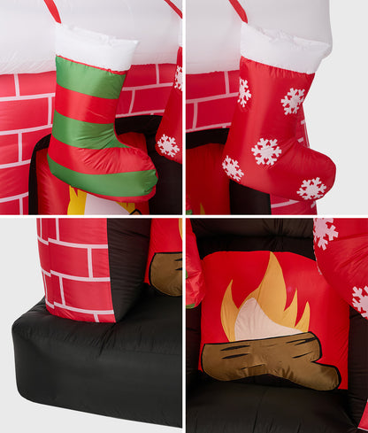 Christmas Inflatable Fireplace LED 135x78x150cm