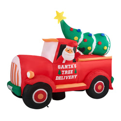 2.2M Christmas Inflatable Santa Truck with LED Lights Holiday Outdoor Decor