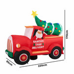 2.2M Christmas Inflatable Santa Truck with LED Lights Holiday Outdoor Decor