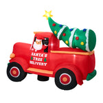 2.2M Christmas Inflatable Santa Truck with LED Lights Holiday Outdoor Decor