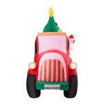 2.2M Christmas Inflatable Santa Truck with LED Lights Holiday Outdoor Decor