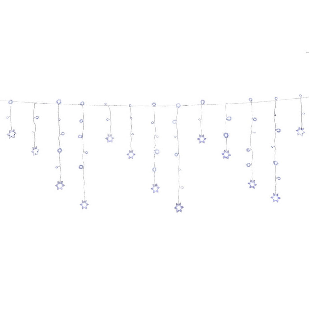 6m Cold White Solar-Powered Christmas Icicle Lights