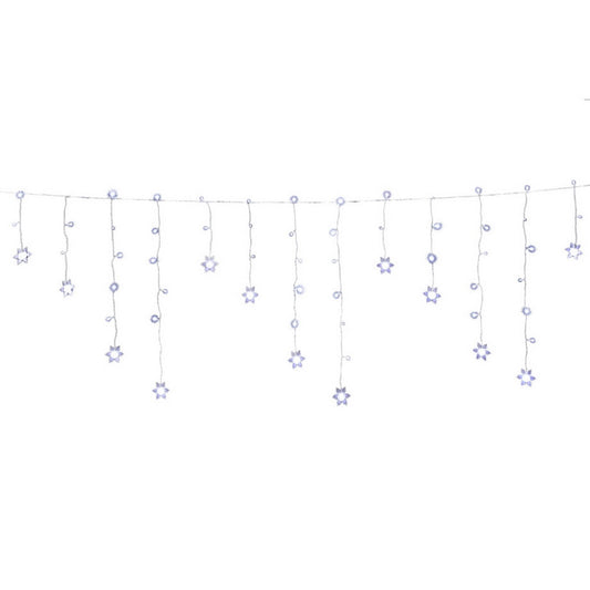 6m Cold White Solar-Powered Christmas Icicle Lights