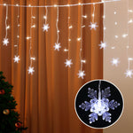 6m Cold White Solar-Powered Christmas Icicle Lights