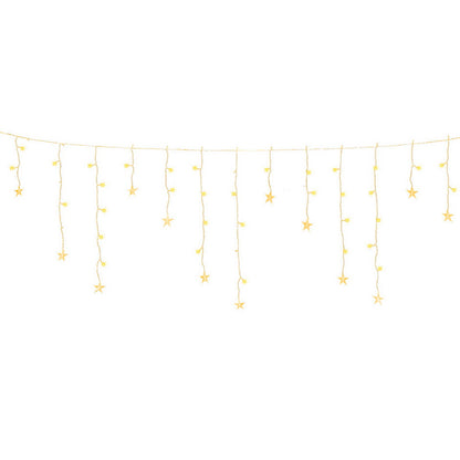 6m Warm White Solar-Powered Christmas Icicle Lights