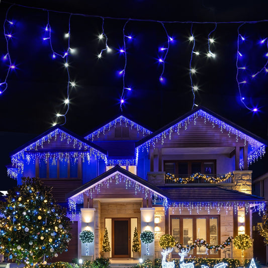Christmas Lights 20M 800 LED Icicle Light Blue White Decorations