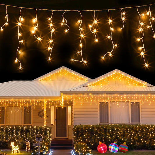Christmas Lights 20M 800 LED Icicle Light Warm White Decorations