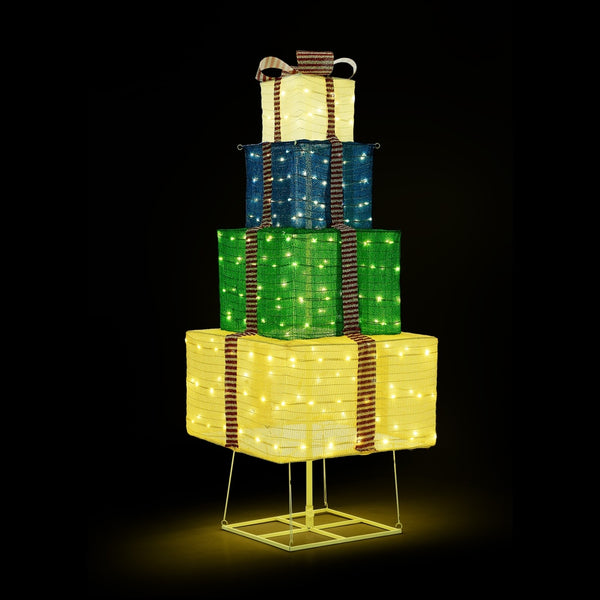  3D Christmas Light LED 142cm Gift Xmas Boxes 8 Effects