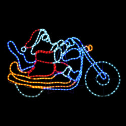 Christmas Lights Santa Motorbike LED Rope Lights Motifs