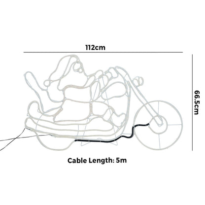 Christmas Lights Santa Motorbike LED Rope Lights Motifs