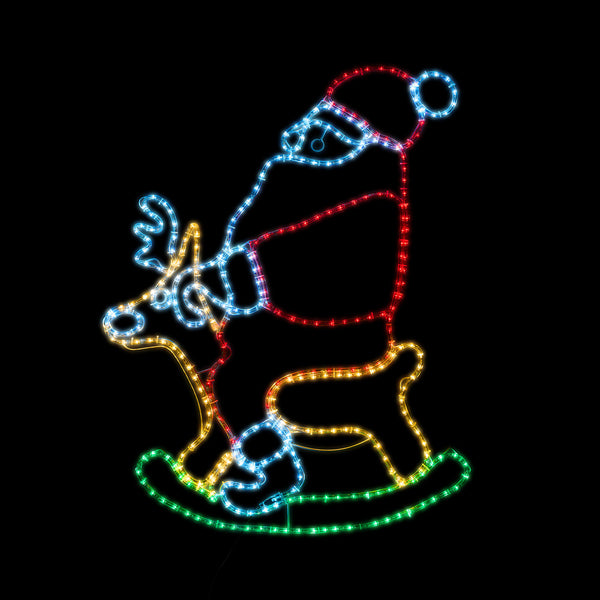  LED Christmas Rope Light Motif Santa Claus Holiday Decoration Indoor Outdoor
