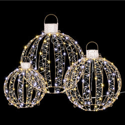 3 PCS Christmas Lights 360 LED Fairy Light Ball Decorations