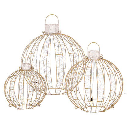 3 PCS Christmas Lights 360 LED Fairy Light Ball Decorations
