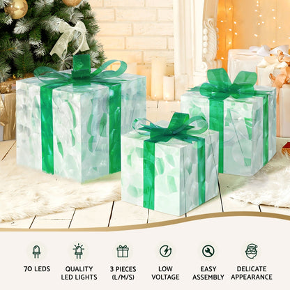 Christmas Lights 70 LED Fairy Light Gift Box 3pcs Decorations Set