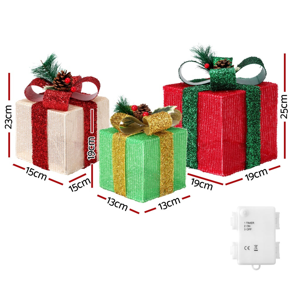 3 PCS Christmas Lights 60 LED Fairy Light Gift Box