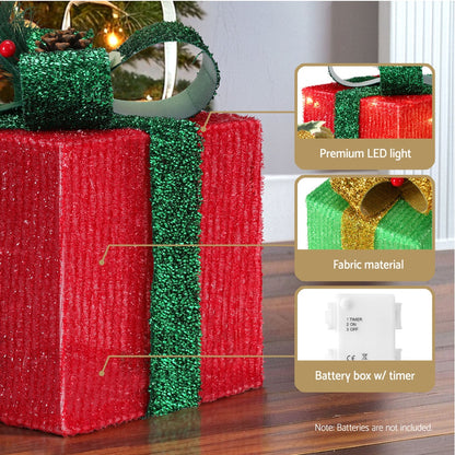 3 PCS Christmas Lights 60 LED Fairy Light Gift Box