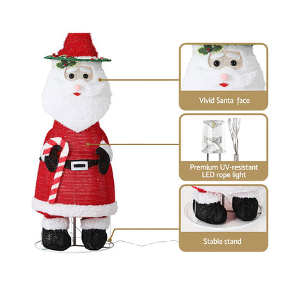 Santa Radiant Glow 1.2M 3D LED Christmas Lights Decoration