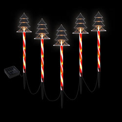 5 PCS Christmas Lights Path Ground Light Garden Decorations 25 LED
