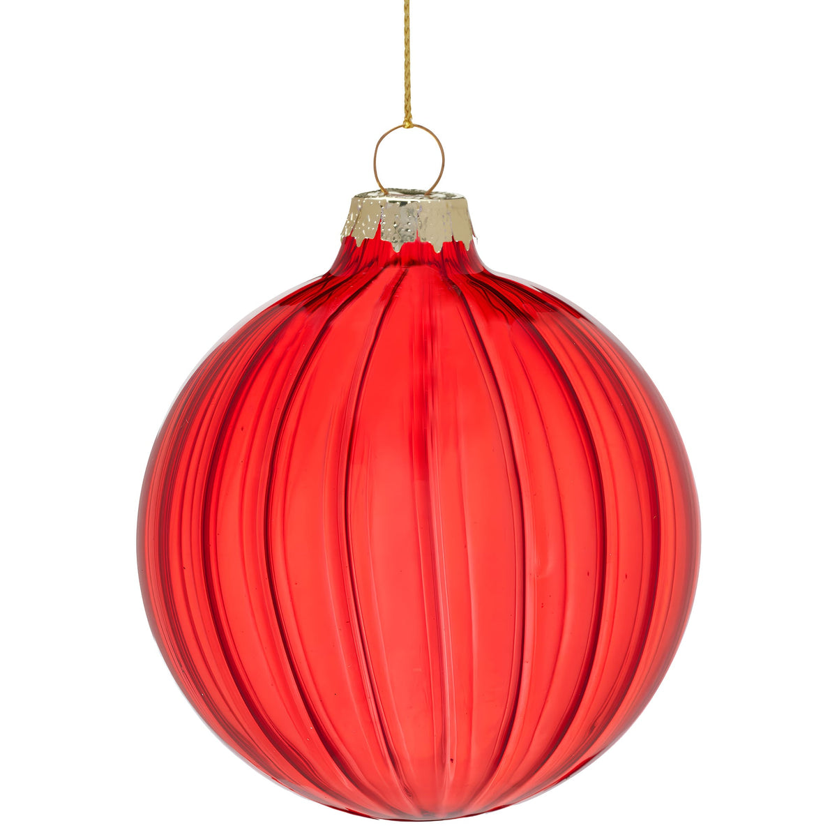 Red Glass Baubles Set