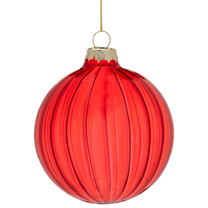 Red Glass Baubles Set