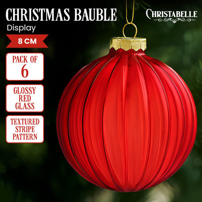 Red Glass Baubles Set