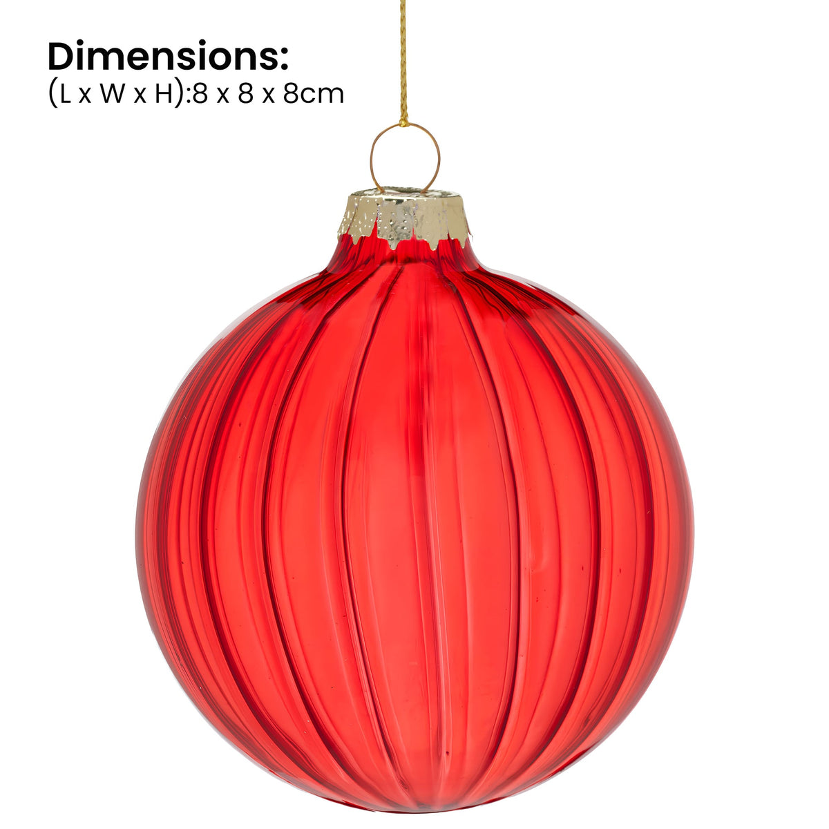 Red Glass Baubles Set