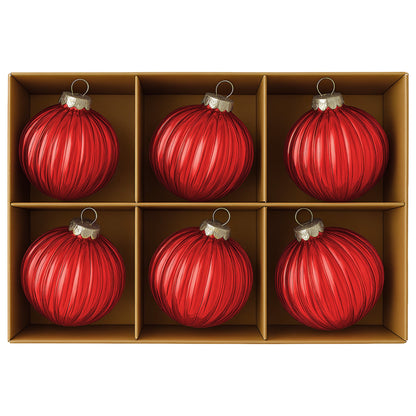 Red Glass Baubles Set