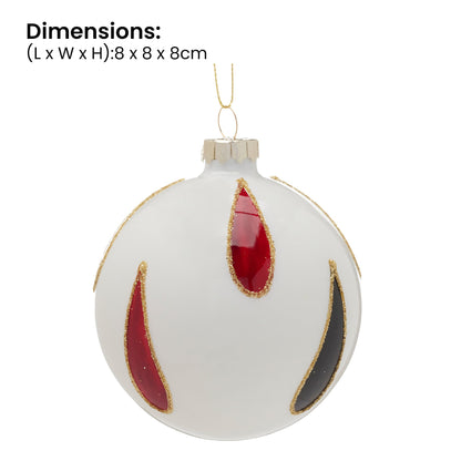 Glass Christmas Baubles White