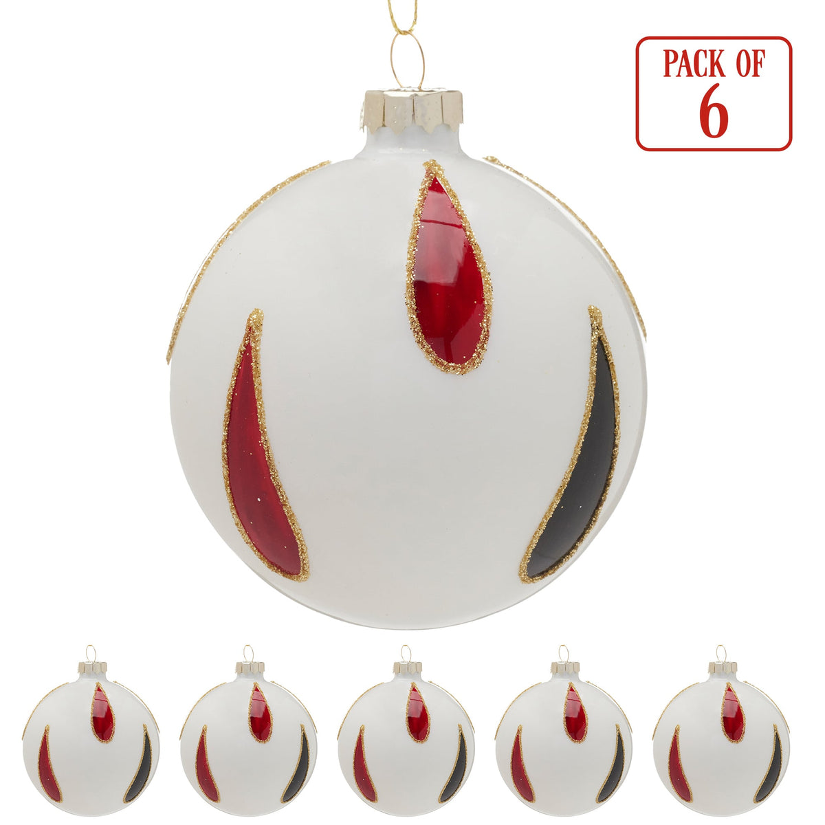 Glass Christmas Baubles White